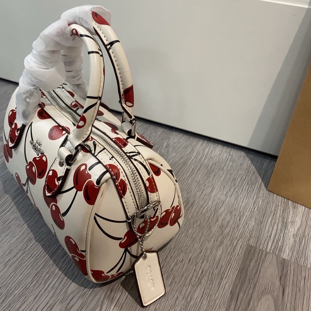 Coach Cherry Print Mini Boston Bag - Picture 6 of 8